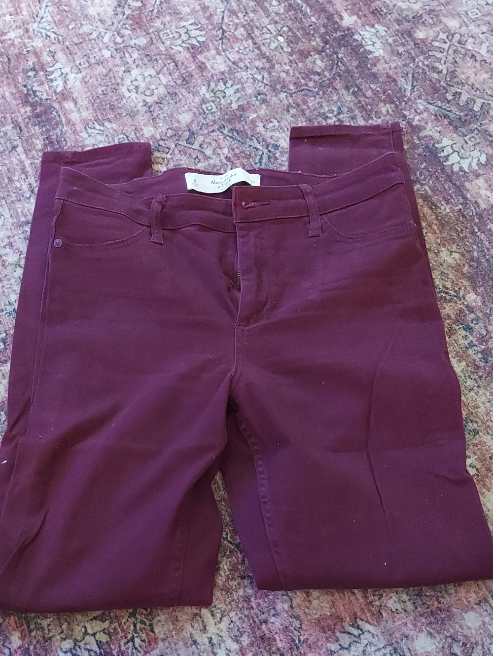 Abercromboe & Fitch Red Wine Skinny Leg Jeans
